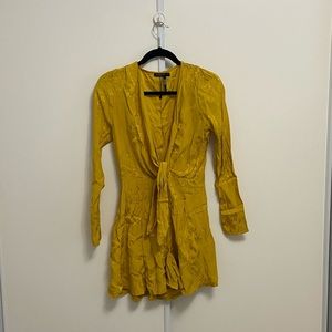 Dynamite Yellow/Gold Flowy Summer Romper